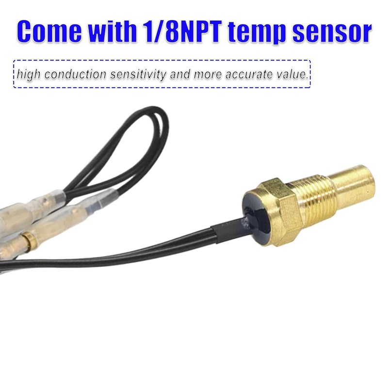 BLLYOGU 2-in-1 Water Temperature & Voltage Gauge Set - 2” 52mm Digital Blue LED Display for 12V/24V Cars - Image 5